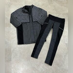 Womens LULULEMON/ATHLETA “Cocoon Car” Coat & Fleece Lined Leggings, sz Small